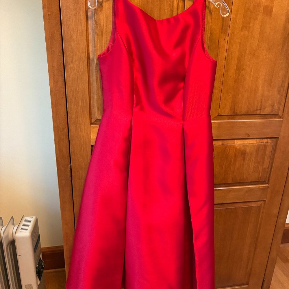 Adrianna Papell Red Mikado Dress Size 8